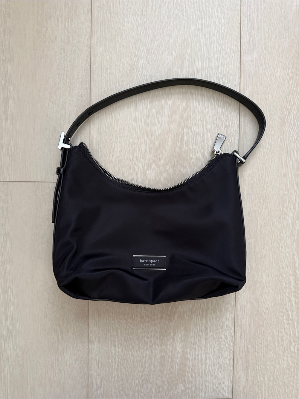 kate spade Black Nylon Crescent Shoulder Bag